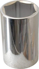 Paramount - 1-7/16", 1/2" Drive, Deep Hand Socket - 6 Points, 3-1/2" OAL, Steel, Chrome Finish - USA Tool & Supply