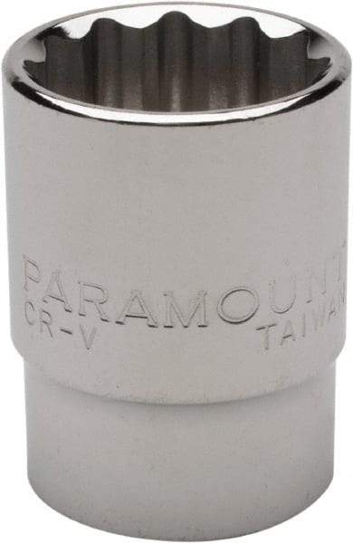 Paramount - 7/8", 1/2" Drive, Standard Hand Socket - 12 Points, 1-1/2" OAL, Steel, Chrome Finish - USA Tool & Supply