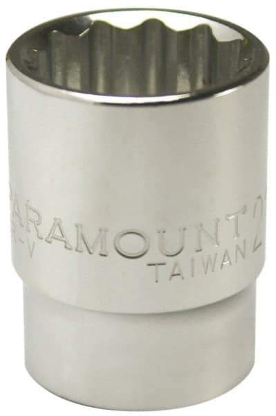 Paramount - 31/32", 1/2" Drive, Standard Hand Socket - 12 Points, 1-1/2" OAL, Steel, Chrome Finish - USA Tool & Supply