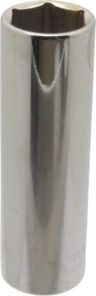 Paramount - 11/16", 1/2" Drive, Deep Hand Socket - 6 Points, 3-3/32" OAL, Steel, Chrome Finish - USA Tool & Supply