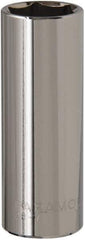 Paramount - 13/16", 1/2" Drive, Deep Hand Socket - 6 Points, 3-3/32" OAL, Steel, Chrome Finish - USA Tool & Supply