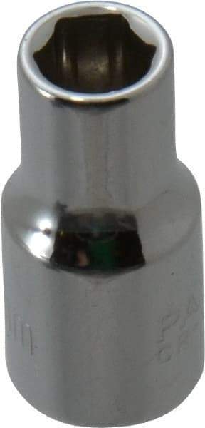 Paramount - 1/4" Drive, Standard Hand Socket - 6 Points, 15/16" OAL, Steel, Chrome Finish - USA Tool & Supply