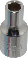 Paramount - 1/4" Drive, Standard Hand Socket - 6 Points, 15/16" OAL, Steel, Chrome Finish - USA Tool & Supply