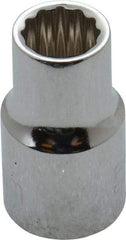 Paramount - 3/8" Drive, Standard Hand Socket - 12 Points, 1-3/16" OAL, Steel, Chrome Finish - USA Tool & Supply