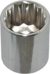 Paramount - 3/4", 3/8" Drive, Standard Hand Socket - 12 Points, 1-3/16" OAL, Steel, Chrome Finish - USA Tool & Supply