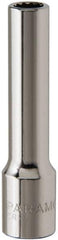 Paramount - 7/32", 1/4" Drive, Deep Hand Socket - 12 Points, 1-15/16" OAL, Steel, Chrome Finish - USA Tool & Supply