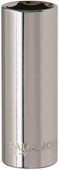 Paramount - 5/8", 3/8" Drive, Deep Hand Socket - 6 Points, 2-1/2" OAL, Steel, Chrome Finish - USA Tool & Supply