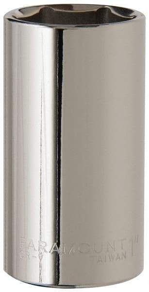 Paramount - 1", 3/8" Drive, Deep Hand Socket - 6 Points, 2-1/2" OAL, Steel, Chrome Finish - USA Tool & Supply