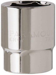 Paramount - 15/16", 1/2" Drive, Standard Hand Socket - 6 Points, 1-1/2" OAL, Steel, Chrome Finish - USA Tool & Supply