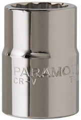 Paramount - 15/16", 3/4" Drive, Standard Hand Socket - 12 Points, 2" OAL, Chrome Finish - USA Tool & Supply