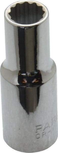 Paramount - 3/8" Drive, Deep Hand Socket - 12 Points, 1-15/16" OAL, Steel, Chrome Finish - USA Tool & Supply