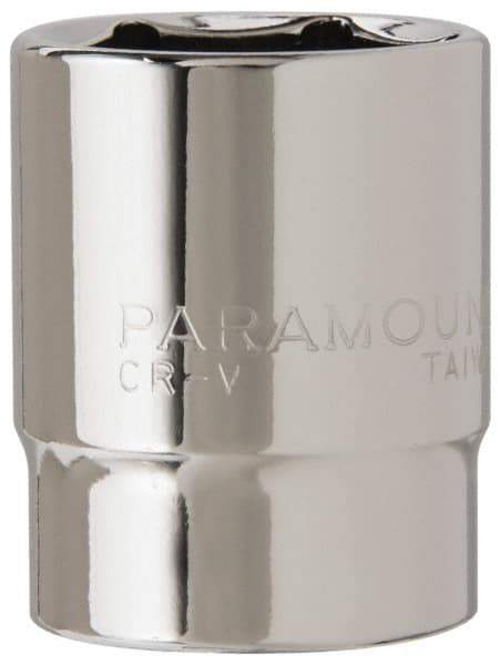 Paramount - 1", 1/2" Drive, Standard Hand Socket - 6 Points, 1-1/2" OAL, Steel, Chrome Finish - USA Tool & Supply