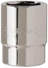 Paramount - 13/16", 1/2" Drive, Standard Hand Socket - 6 Points, 1-1/2" OAL, Steel, Chrome Finish - USA Tool & Supply