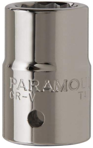 Paramount - 13/16", 3/4" Drive, Standard Hand Socket - 12 Points, 2" OAL, Chrome Finish - USA Tool & Supply