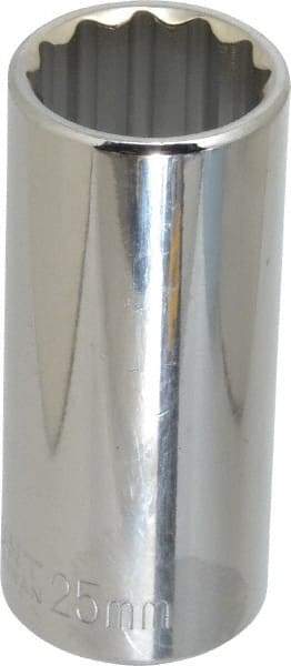 Paramount - 1/2" Drive, Deep Hand Socket - 12 Points, 3-3/32" OAL, Steel, Chrome Finish - USA Tool & Supply