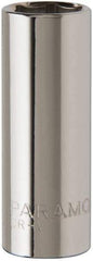 Paramount - 3/8" Drive, Deep Hand Socket - 6 Points, 1-15/16" OAL, Steel, Chrome Finish - USA Tool & Supply