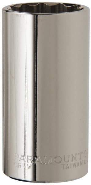 Paramount - 1/2" Drive, Deep Hand Socket - 12 Points, 3-1/4" OAL, Steel, Chrome Finish - USA Tool & Supply