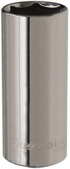 Paramount - 3/8" Drive, Deep Hand Socket - 6 Points, 2-1/2" OAL, Steel, Chrome Finish - USA Tool & Supply