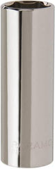 Paramount - 1/2" Drive, Deep Hand Socket - 6 Points, 3-3/32" OAL, Steel, Chrome Finish - USA Tool & Supply