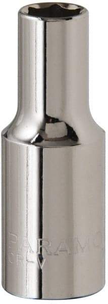 Paramount - 3/8" Drive, Deep Hand Socket - 6 Points, 1-15/16" OAL, Steel, Chrome Finish - USA Tool & Supply