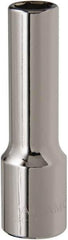 Paramount - 1/2" Drive, Deep Hand Socket - 6 Points, 3-3/32" OAL, Steel, Chrome Finish - USA Tool & Supply