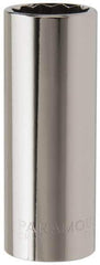 Paramount - 11/16", 3/8" Drive, Deep Hand Socket - 12 Points, 2-1/2" OAL, Steel, Chrome Finish - USA Tool & Supply