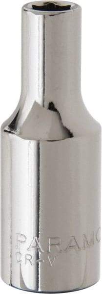 Paramount - 3/8" Drive, Deep Hand Socket - 6 Points, 1-15/16" OAL, Steel, Chrome Finish - USA Tool & Supply