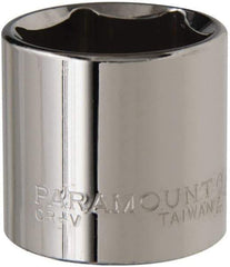 Paramount - 3/8" Drive, Standard Hand Socket - 6 Points, 1-3/16" OAL, Steel, Chrome Finish - USA Tool & Supply