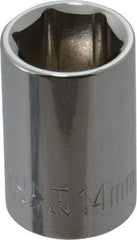 Paramount - 3/8" Drive, Standard Hand Socket - 6 Points, 1-3/16" OAL, Steel, Chrome Finish - USA Tool & Supply