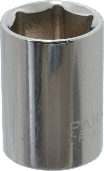 Paramount - 3/8" Drive, Standard Hand Socket - 6 Points, 1-3/16" OAL, Steel, Chrome Finish - USA Tool & Supply