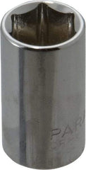 Paramount - 3/8" Drive, Standard Hand Socket - 6 Points, 1-3/16" OAL, Steel, Chrome Finish - USA Tool & Supply