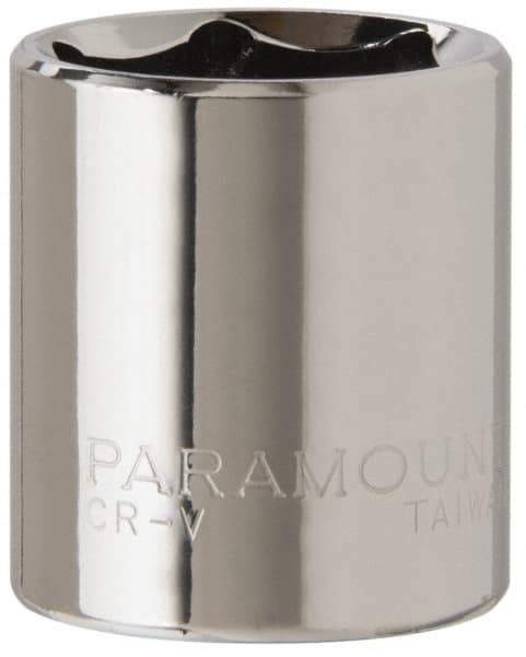 Paramount - 3/8" Drive, Standard Hand Socket - 6 Points, 1-3/16" OAL, Steel, Chrome Finish - USA Tool & Supply