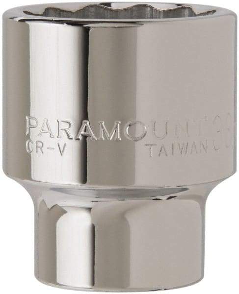 Paramount - 3/4" Drive, Standard Hand Socket - 12 Points, 2-45/64" OAL, Steel, Chrome Finish - USA Tool & Supply