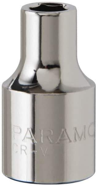 Paramount - 3/8" Drive, Standard Hand Socket - 6 Points, 1-15/16" OAL, Steel, Chrome Finish - USA Tool & Supply