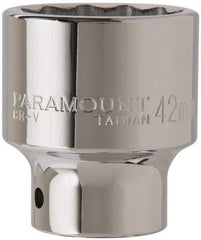 Paramount - 3/4" Drive, Standard Hand Socket - 12 Points, 2-29/32" OAL, Steel, Chrome Finish - USA Tool & Supply