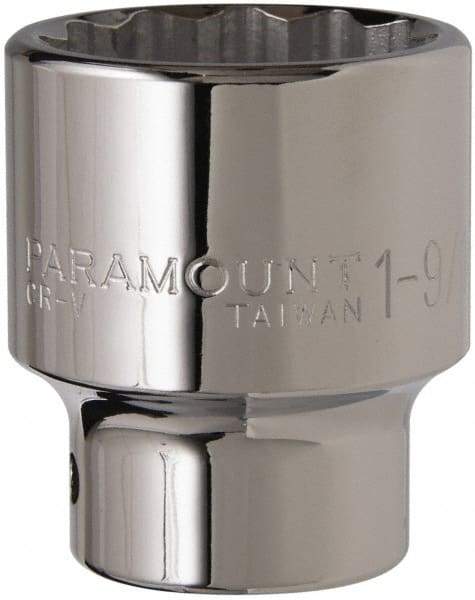 Paramount - 1-9/16", 3/4" Drive, Standard Hand Socket - 12 Points, 2-5/8" OAL - USA Tool & Supply