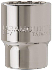 Paramount - 1-3/16", 3/4" Drive, Standard Hand Socket - 12 Points, 2-13/64" OAL - USA Tool & Supply