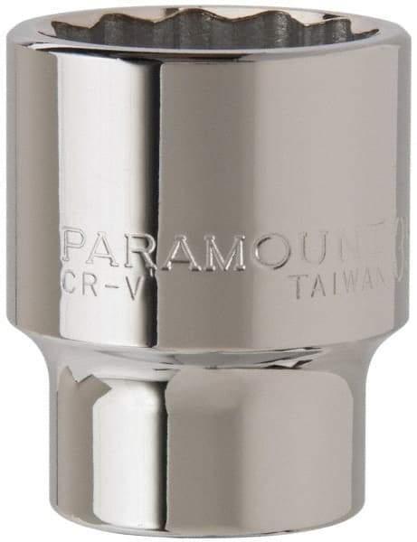 Paramount - 3/4" Drive, Standard Hand Socket - 12 Points, 2-5/8" OAL, Steel, Chrome Finish - USA Tool & Supply