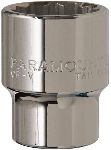 Paramount - 3/4" Drive, Standard Hand Socket - 12 Points, 2-13/32" OAL, Steel, Chrome Finish - USA Tool & Supply