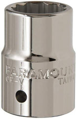 Paramount - 3/4" Drive, Standard Hand Socket - 12 Points, 2" OAL, Steel, Chrome Finish - USA Tool & Supply