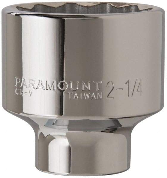 Paramount - 2-1/4", 3/4" Drive, Standard Hand Socket - 12 Points, 3-1/2" OAL - USA Tool & Supply