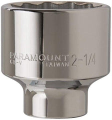 Paramount - 2-1/4", 3/4" Drive, Standard Hand Socket - 12 Points, 3-1/2" OAL - USA Tool & Supply