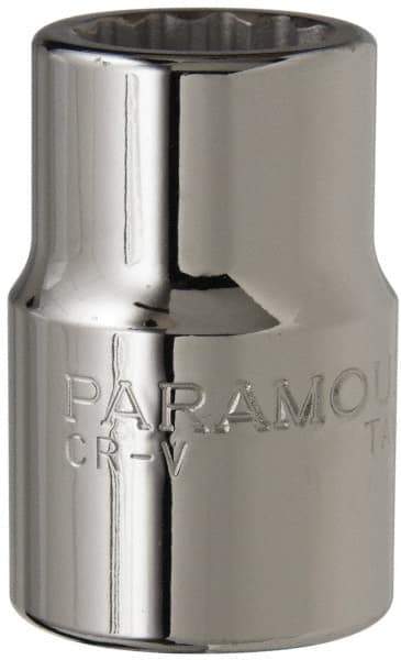 Paramount - 3/4" Drive, Standard Hand Socket - 12 Points, 2" OAL, Steel, Chrome Finish - USA Tool & Supply