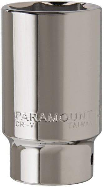 Paramount - 1-1/2", 3/4" Drive, Deep Hand Socket - 6 Points, 3-1/2" OAL, Steel, Chrome Finish - USA Tool & Supply