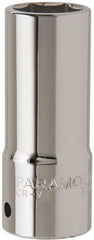 Paramount - 15/16", 3/4" Drive, Deep Hand Socket - 6 Points, 3-1/2" OAL, Steel, Chrome Finish - USA Tool & Supply