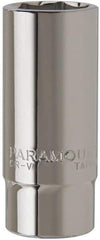 Paramount - 1-1/16", 3/4" Drive, Deep Hand Socket - 6 Points, 3-1/2" OAL, Steel, Chrome Finish - USA Tool & Supply