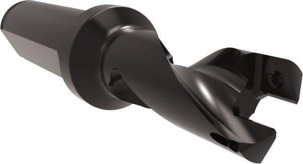 Allied Machine and Engineering - Series 16, 16 to 17mm Diam, 3/4" Diam Straight Shank with Flange, Helical Flute Spade Drill - 13/16" Max Depth, 2" Body Length, 4-1/32" OAL, Short Length, Through Coolant - USA Tool & Supply