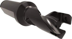 Allied Machine and Engineering - Series 16, 16 to 17mm Diam, 3/4" Diam Straight Shank with Flange, Helical Flute Spade Drill - 13/16" Max Depth, 2" Body Length, 4-1/32" OAL, Short Length, Through Coolant - USA Tool & Supply
