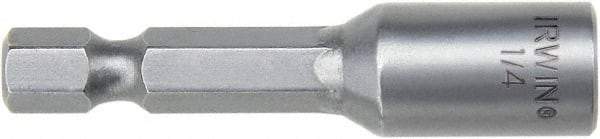 Irwin - 1/4" Magnetic Nutsetter - 1/4" Hex Drive, 4" OAL - USA Tool & Supply
