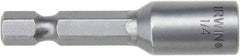 Irwin - 1/4" Magnetic Nutsetter - 1/4" Hex Drive, 4" OAL - USA Tool & Supply